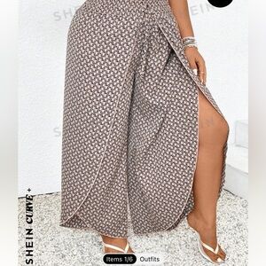 Wide leg patterned pants